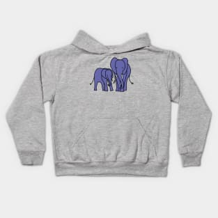 Very Peri Periwinkle Blue Elephants Color of the Year 2022 Kids Hoodie